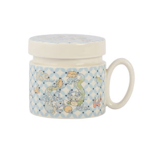 LOTUS BLUE | Creative Ceramic Travel Mug with Handle
