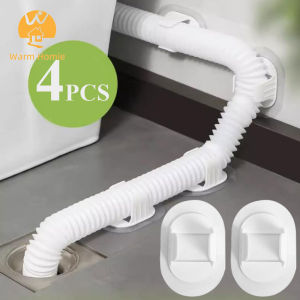 [Warm Homie] 1/2/4 Pcs Washing Machine Drainage Pipe Holder Self Adhesive Universal Outlet Pipe Buckle Hook Laundry Plumbing Fixtures