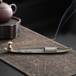 Creative Incense Holder Boat Fishing Men Insence Burner Japanese Style Incense Stick Burners Aromatherapy Ornament Home Decor