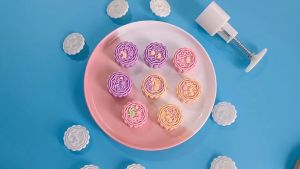 Khuôn Nhấn Lò Xo Thỏi Vàng 50G 4 mặt làm bánh trung thu bánh dứa đài loan