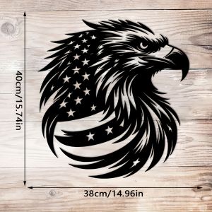 CIFbuy | CIFBUY Metal Wall Art Iron Hanging Decor 2D Sculpture American Flag Eagle Patriotic For Home Yard Indoor Outdoor Rustic