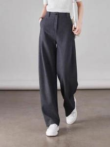 High Waist Wide Leg Suit Pants for Women Casual Commute Style Loose Fit Autumn Banana Pants Brand Outlet Female Premium