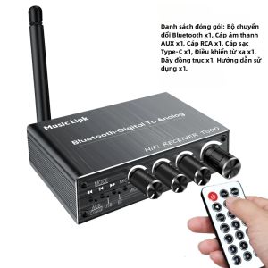 kebidumei | Bluetooth 5.4 Bộ Thu Âm Thanh 3D Stereo Đồng Trục DAC USB U-Disk Play 6.5 Mm Mic Karaoke Không Dây Cho Loa Ô Tô