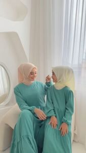 Dress Gamis Couple Ibu Anak Perempuan Lebaran - Baju Gamis Couple Anak Cewek - HARGA SATUAN