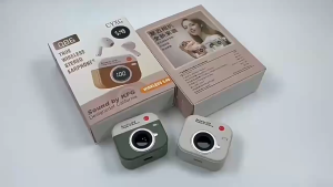 Q86 Mini Retro Camera Style True Wireless Bluetooth Earbuds Semi In Ear Long Battery Life LED Display Bluetooth 5.4
