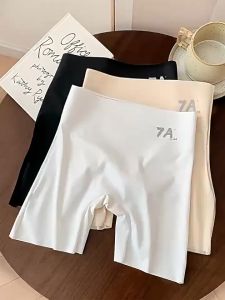 High Waist Ice Silk Safety Raising Leggings Seamless Safety Pants Womens Belly Slimming Butt Lifting Leggings#058-3