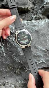 Rubber Resin Watch Band for Casio AW-80 AW-82 Electronic Watch Black Convex End Strap Men Women Sport Waterproof Bracelet 18mm