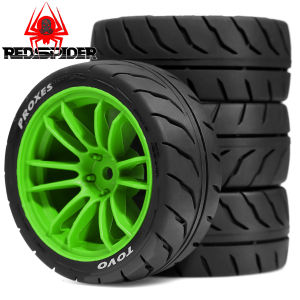 4pcs OD 68mm Rubber Tire Wheel 12mm Hex for Tamiya TT01 TT01E TT02 TT02B TA06 XV01 XV02 PTG-2 1/10 RC Racing Car Upgrade Parts