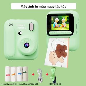 Máy Ảnh In Ảnh Tức Thì 5 Màu Cho Trẻ Em 1080P Giấy Ảnh Nhiệt Chụp Ảnh Quay Video Quà Tặng Trẻ Em Dành Cho Bé Trai & Bé Gái Có Màn Hình LCD