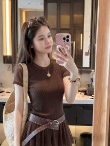 PAIBOLI | Áo Thun Tay Ngắn Ôm Phong Cách Hàn Quốc