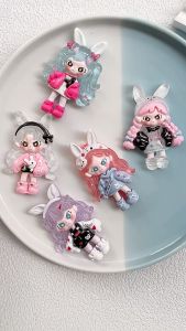 Charm Dạ Quang Lớn 6cm Công Chúa Sanrio Kuromi Kitty Thỏ Dora Bé Gái Búp Bê Móc Khóa Phụ Kiện Decor