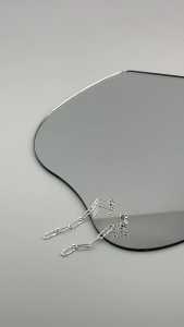 MILLENNE Millennia 2000 Hammered Paper Clip Chain Silver Drop Earrings with 925 Sterling Silver