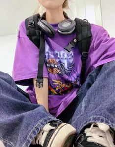 Washed Cotton Short Sleeve T-Shirt Retro American Style High Street Design Couples Summer Casual Loose Fit round Neck Top