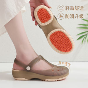 Casual Summer Slippers for Women Soft Sole Thick Platform Non-Slip Hole Style Beach Shoes Ideal for Daily Use