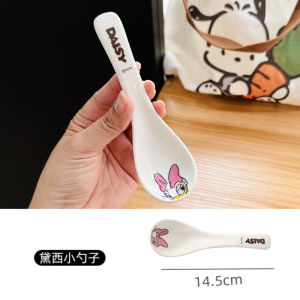 ช้อนตักของหวานด้ามยาวเซรามิกลายการ์ตูนดิสนีย์มิกกี้ช้อนตักไอศกรีมน่ารักช้อนสำหรับทานข้าวใช้ในบ้าน