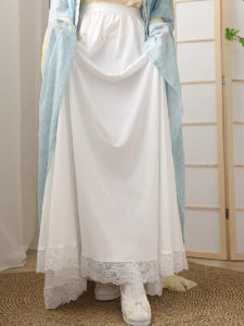 Han Dynasty Inner Underskirt Womens Bottoming Skirt Anti-Penetration Skirt Fashion Tape Lined Waist Horse-Face Skirt Jacket and Dress Large Swing Dress
