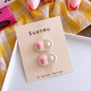 [Ready Stock现货]❗️Kids Korean Candy🍬Hair Clip (2pc/set)🔥2个装韩版卡通糖果色女童发夹#小椭圆#儿童树脂发卡#宝宝发饰🔥