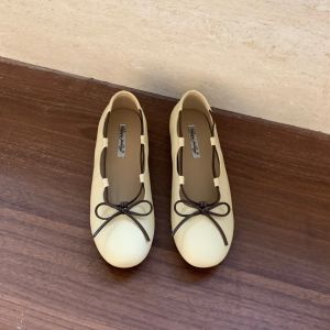 Round Toe Bow Flat Shoes Slip On Casual Shoes