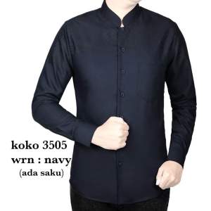 kemeja koko slimfit bahan kattun motif embos kekinian