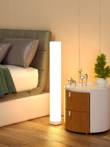 Modern Minimalist Remote Control Floor Lamp Living Room Bedroom Ambient Light Sofa Side Table Lamp LED Source with Stand