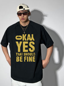 Loose Fit Cotton T-Shirt Short Sleeve American Style Print Trendy Brand Half Sleeve Heavyweight Pure Cotton Body Shirt for Men