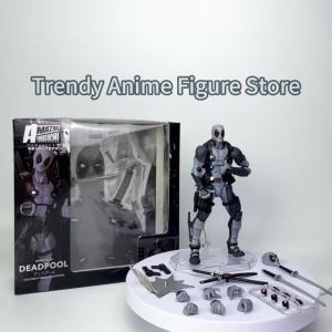 Bandai | Amazing Yamaguchi Grey Deadpool 001 Action Figure Kaiyodo Revoltech X Men Dead Pool Figures Anime Marvel Movable Model Toys Doll