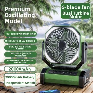 Doublepow | Portable Rechargeable Camping Fan USB Powerful Wind Fishing Outdoor Tent Lighting Cooling Fan for Office Desktop Long Battery Life