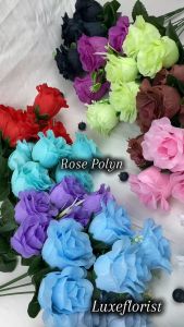 Bunga Rose Polyn Mawar Cabang 5 Artificial Buatan Home Decor Hiasan Dekorasi Pelaminan bunga