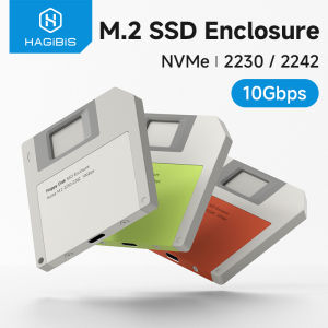 Hagibis | Hagibis 2230 M.2 NVMe SSD Enclosure USB 3.2 Gen 2 to PCI-E M.2 SSD Case 2242 External SSD Floppy Disk for iPhone 17 Pro Laptops