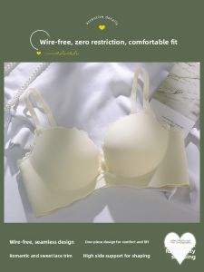 JIAZINI | Womens Bra Gathered Thin Seamless No Steel Ring Thickened 2021 New Style Pure Desire Invisible Underwear Girls Bra