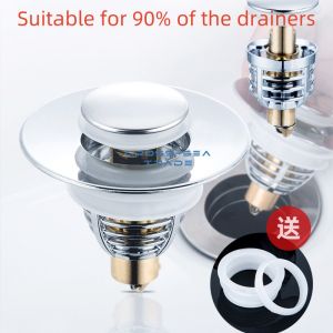 Drainer repair deviceWashbasin press type launching spring core table basin filter head deodorant and insect proof copper lifting stainless steel