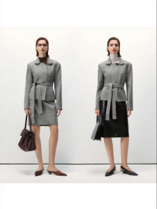 New 2026 Wool Blends Suit Short Jacket Straight Skirt