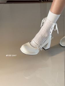 YesDay French Style Sweet round Head High Heel Mary Jane Shoes Versatile for Skirts Womens Shoes Comfortable Autumn New Arrival