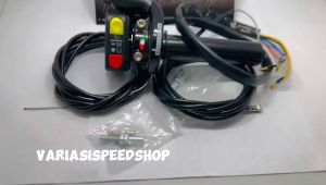 PAKET HEMAT - gas spontan 2 kabel 190cm+saklar kanan on off stater domino 1set universal honda yamaha beat vario genio supra tiger megapro verza mx king dll