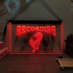 Recording On The Air Radio Studio-3D Carving LED Neon Sign Home Decor Wall Wedding Creative Bedroom Desk