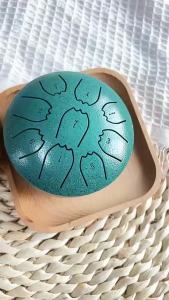 4 Inch 9-Tone Steel Tongue Drum Multicolour Mini Rain Drum with Drumsticks Storage Bag Meditation Drum Drum Accessories