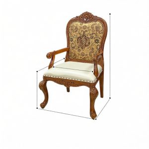 Leather High Back Armchair Wooden Frame