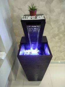 S4 Large Brown Feng Shui Water Fountain Square Pond Kolam Air Sandstone Garden Water Feature 风水流水喷泉瀑布池 Waterfall C