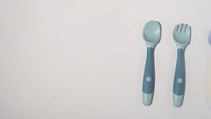 2PCS Baby Bendable Spoon & Fork Set Kid Twist Feeding Soft Learning Training Spoon BPA Free Kids’Training Twist Spoon & Fork