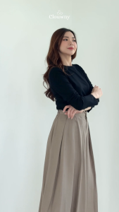 Clouwny Summer Longsleeve Top Atasan Lengan Panjang Wanita Premium Cotton