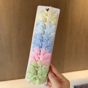 10Pcs/Set New Cute Ribbon Bowknot Hair Clips for Kids Handmade Bows Hairpin Barrettes Headwear Baby Girls Hair Accessories