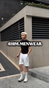 Quần Short nam 4Him Signature vải Thun Da Cá cao cấp trẻ trung thể thao chuẩn form