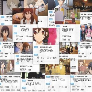 Portable 108-Piece Anime-Styled Japanese Language Learning Stickers Decorative Room Decoration Language Study Aid