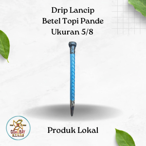 Pahat Betel Beton ulir Drip Lancip Topi Pande Alat Ukir Ukuran 5/8