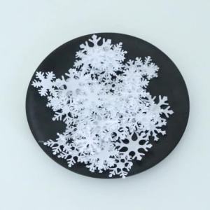 50pcs/lot Polyester Felt Snowflake Ornaments Christmas Decor Slices For DIY Home Party Crafts Xmas Decorations Supplies
