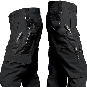Men Tactical Pants Durable Multi-Pocket Cargo Pants Outdoor Construction Work Wear Hiking Trekking Fishing Casual Pants