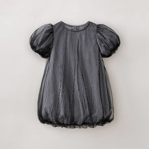 Marc&Janie | Sweet and Cool Grid Tulle Flower Dress