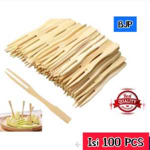 Garpu kayu dessert serbaguna ~ FOOD GRADE ~ 100 PCS
