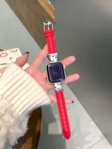 Uhada | Cute Horse with Diamond Embedded Leather Apple Watch Band