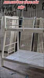 Giường tầng sắt hộp 1m4/1m6 dài 2m - giường hộp 48 chắc chắn giá rẻ hình thực tphcm bình dương